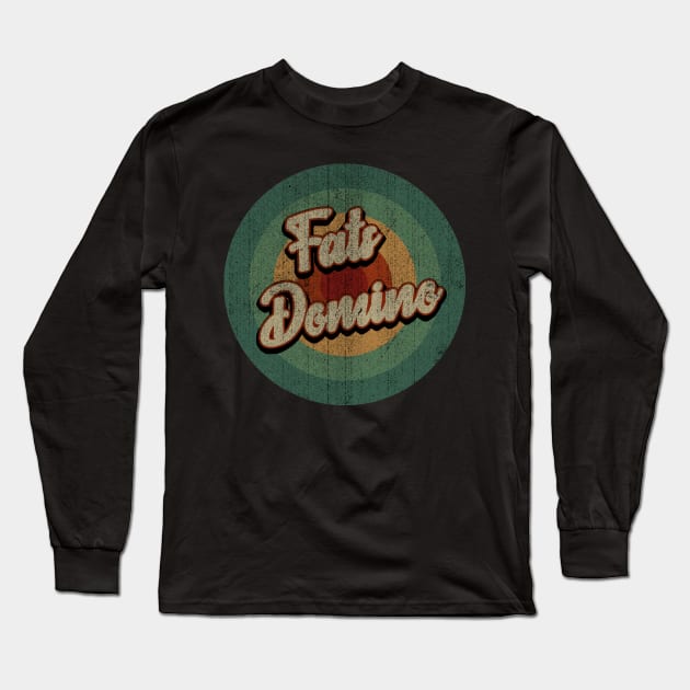 Circle Retro Vintage Fats Domino Long Sleeve T-Shirt by Jokowow